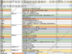 阴阳师魂十低配玉猫猫御魂配置解析：狂骨与破势之优劣比较与推荐策略探讨