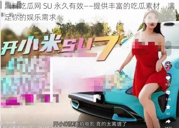 黑料吃瓜网 SU 永久有效——提供丰富的吃瓜素材，满足你的娱乐需求