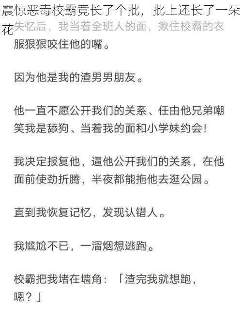 震惊恶毒校霸竟长了个批，批上还长了一朵花