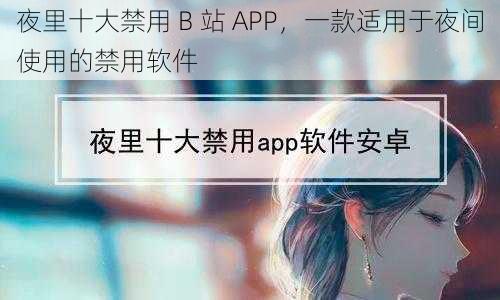 夜里十大禁用 B 站 APP，一款适用于夜间使用的禁用软件